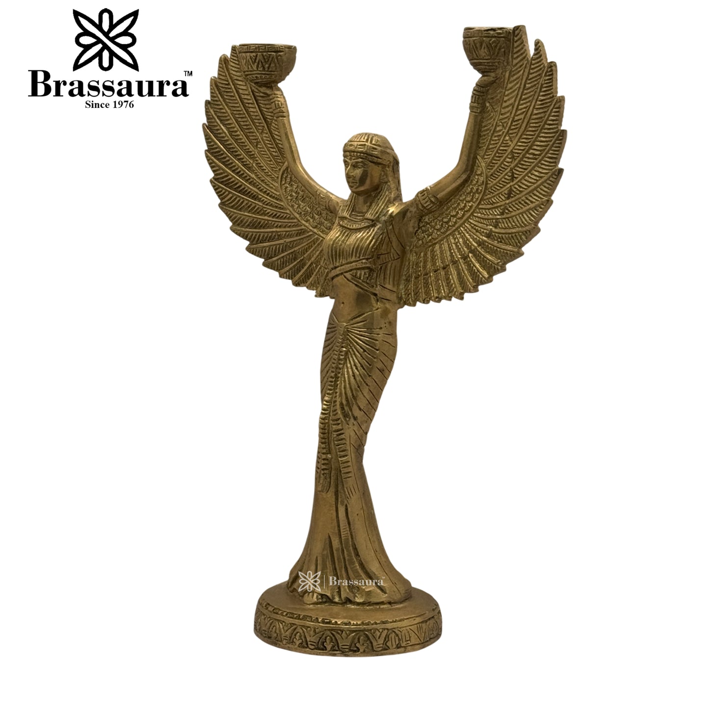 Brass Candle Holder Lady Diya Weight 1.9 Kg & Height 11.5 Inch