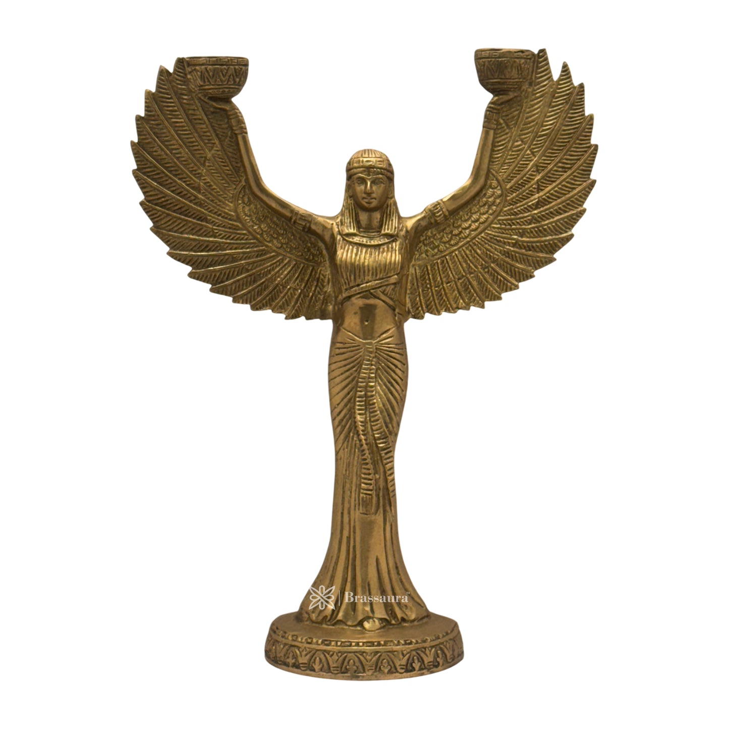 Brass Candle Holder Lady Diya Weight 1.9 Kg & Height 11.5 Inch