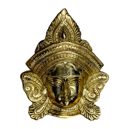 Brassaura™ Brass Durga Face for Wall Hanging & Home Décor Height 12 Inches & Weight 0.9 Kgs