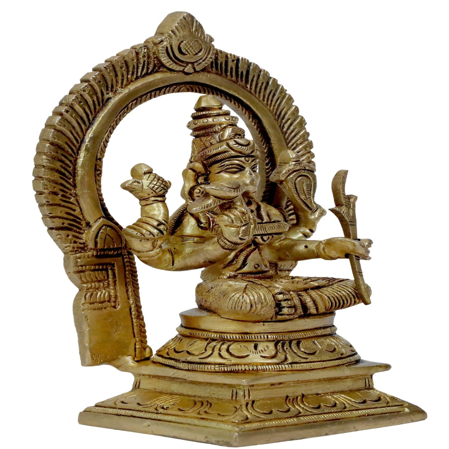 Brassaura™ Brass Ganna Devi Idol for Home and Decor Height 20 cm Weight 1.06