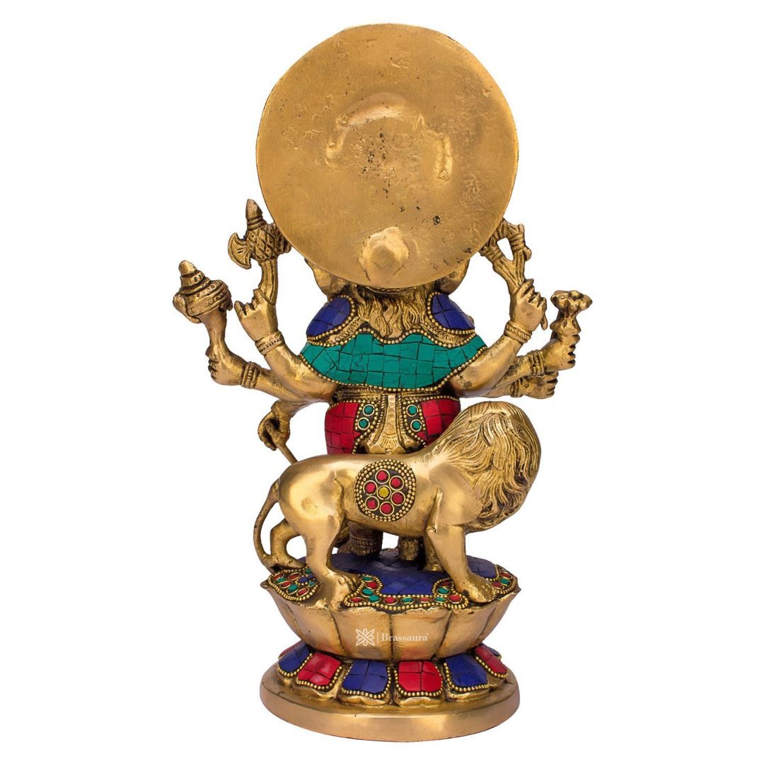 Brassaura™ Large Standing Ganesha Brass Statue – Height 12.91 inches | Weight 4 kgs
