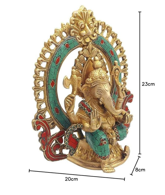 BrassAura Brass Ganesha Bhagwan Ganpati Murti Idol for Home Office Decoration Statue
