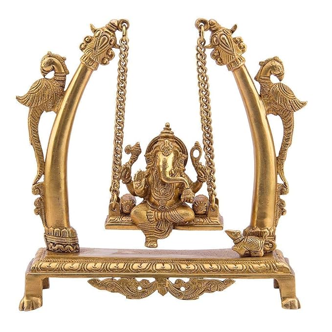 Brassaura™ Brass Ganesha Murti for Home and Decor Weight 3 Kg Height 39 cm