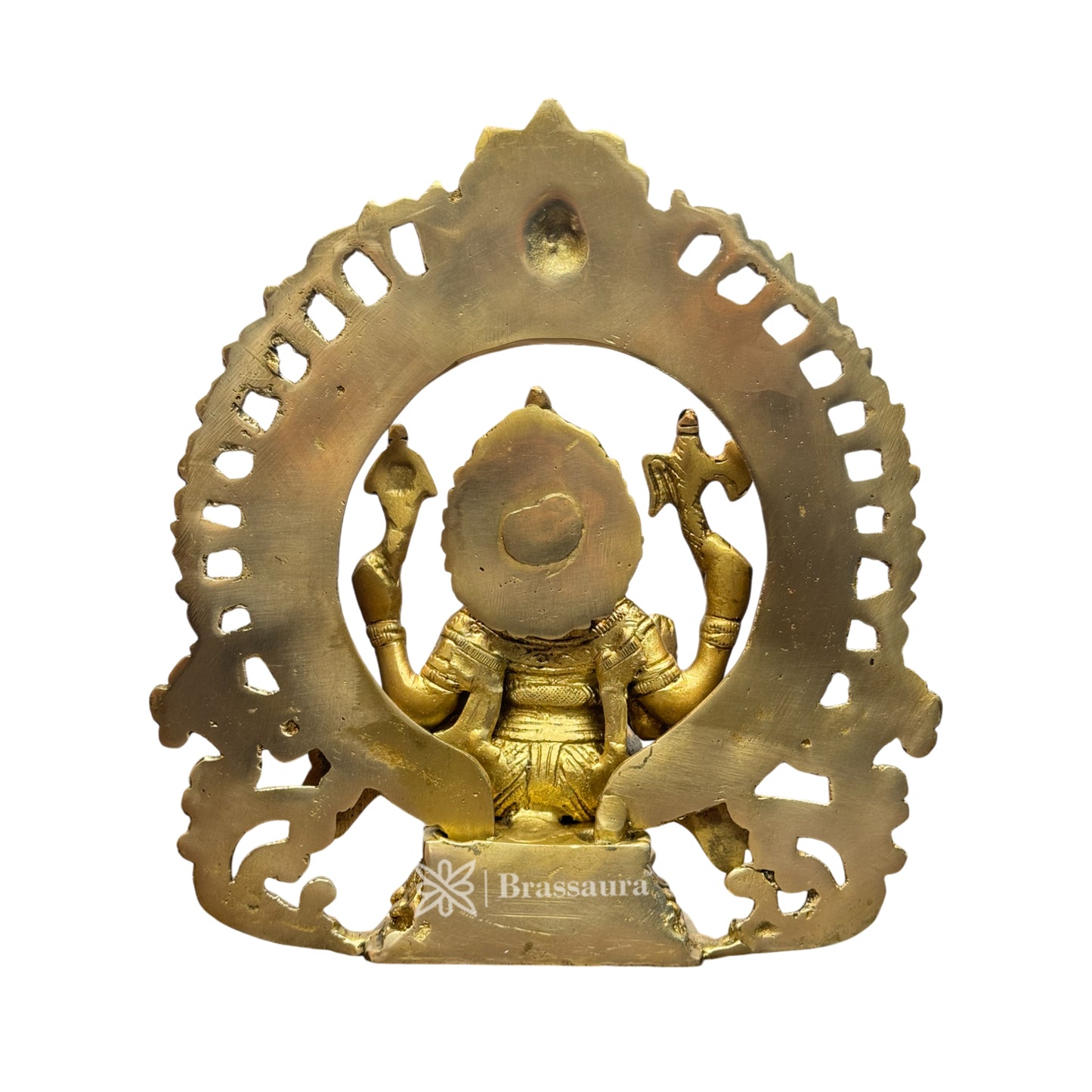 Brassaura™ Brass Ganesha Murti – Height 11.8 inches & Weight 2.5 kgs | Large Ganpati Statue for Pooja & Home Décor