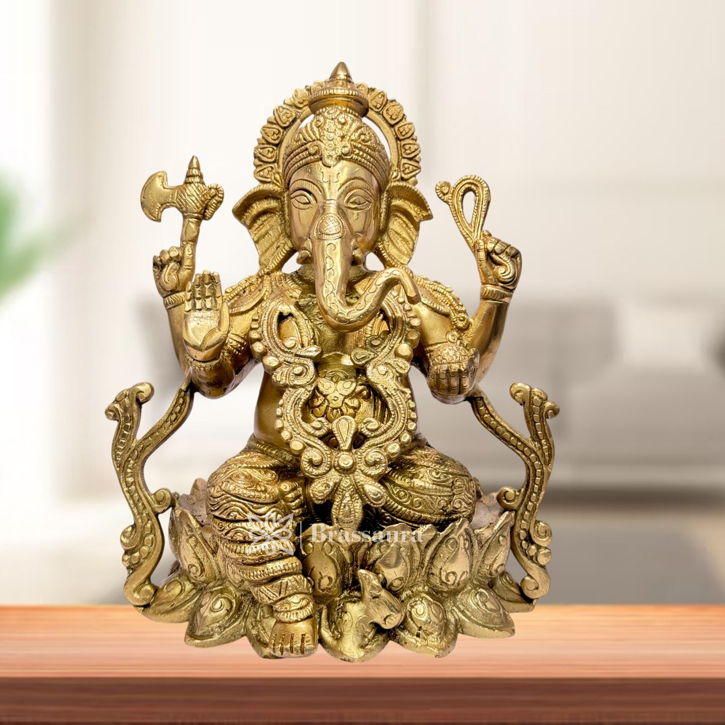 BrassAura God Ganpati Murti for Home Pooja Entrace Decor 5 Kg