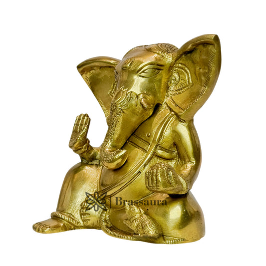 BrassAura Brass Ganesh Bhagwan Statue for Pooja 1.3 Kg