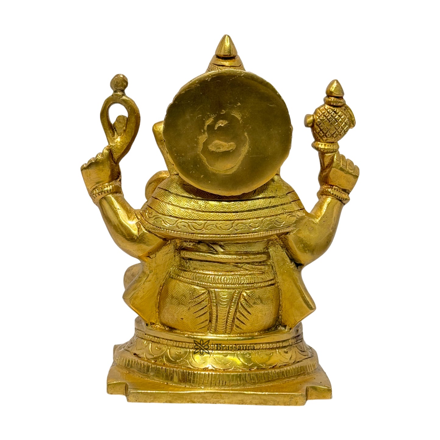 Brass Golden Sitting Ganesha Home and Decor Weight 2.3 Kg Height 23 cm