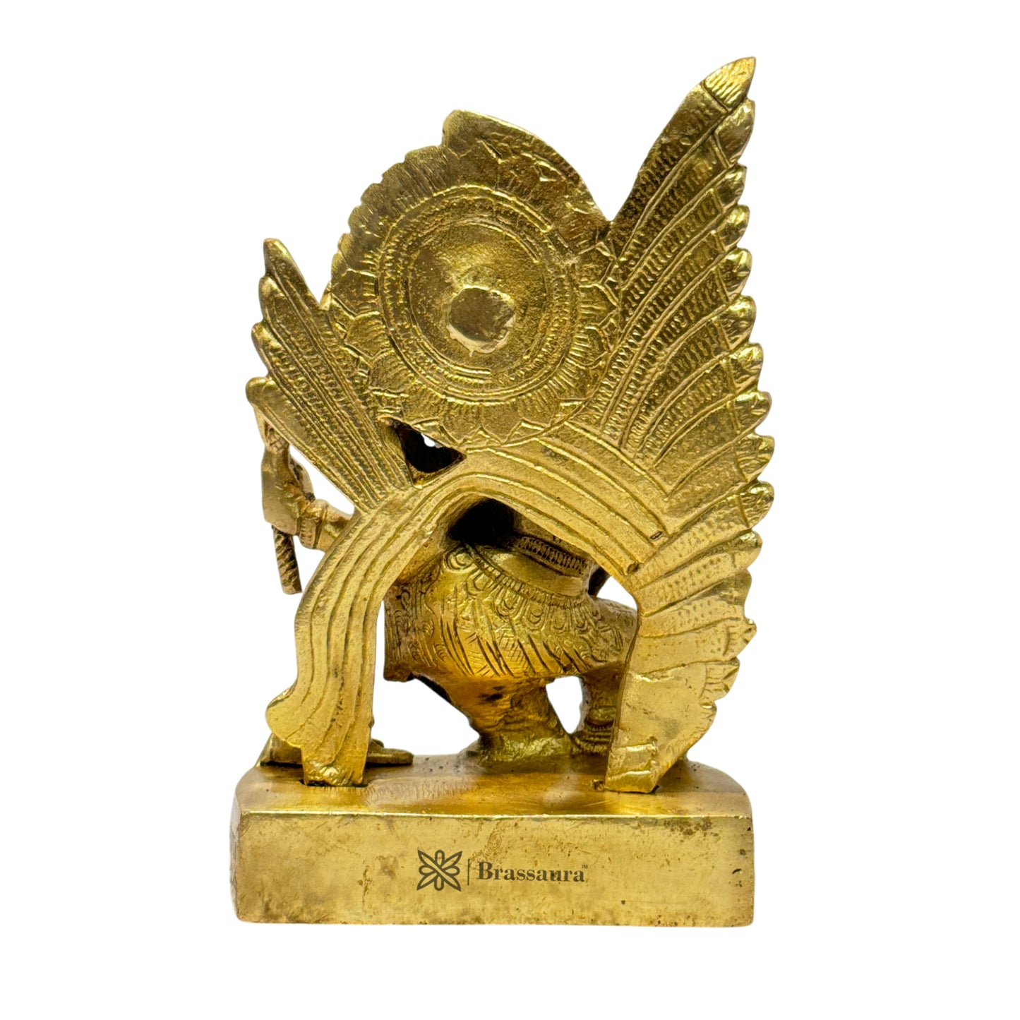 Brassaura™ Brass Small Thrones Ganesha Statue – Height 8 inches & Weight 1.9 kgs | Ganpati Murti for Pooja & Home Décor