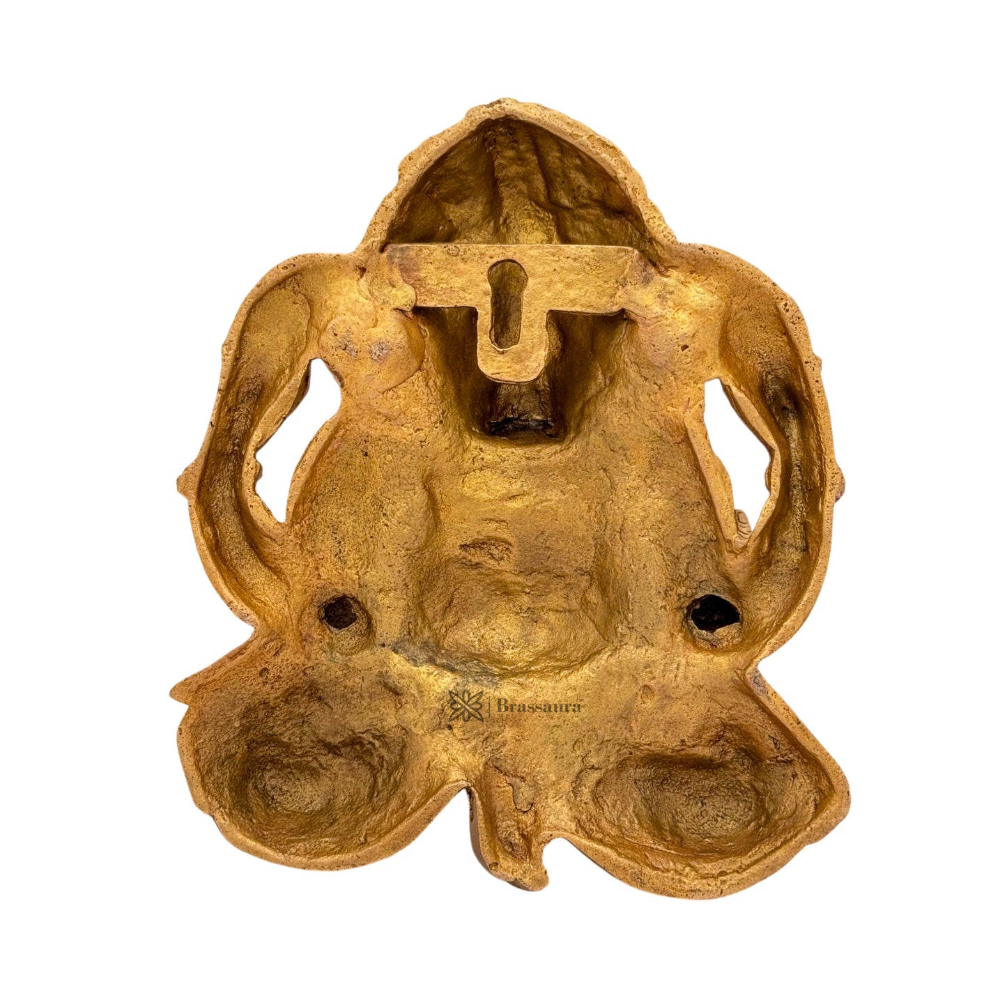 Brassaura™ Brass Wall Hanging Ganesha Murti – Height 9.8 inches & Weight 2.8 kgs | Ganesh Bhagwan Statue for Home & Pooja Room