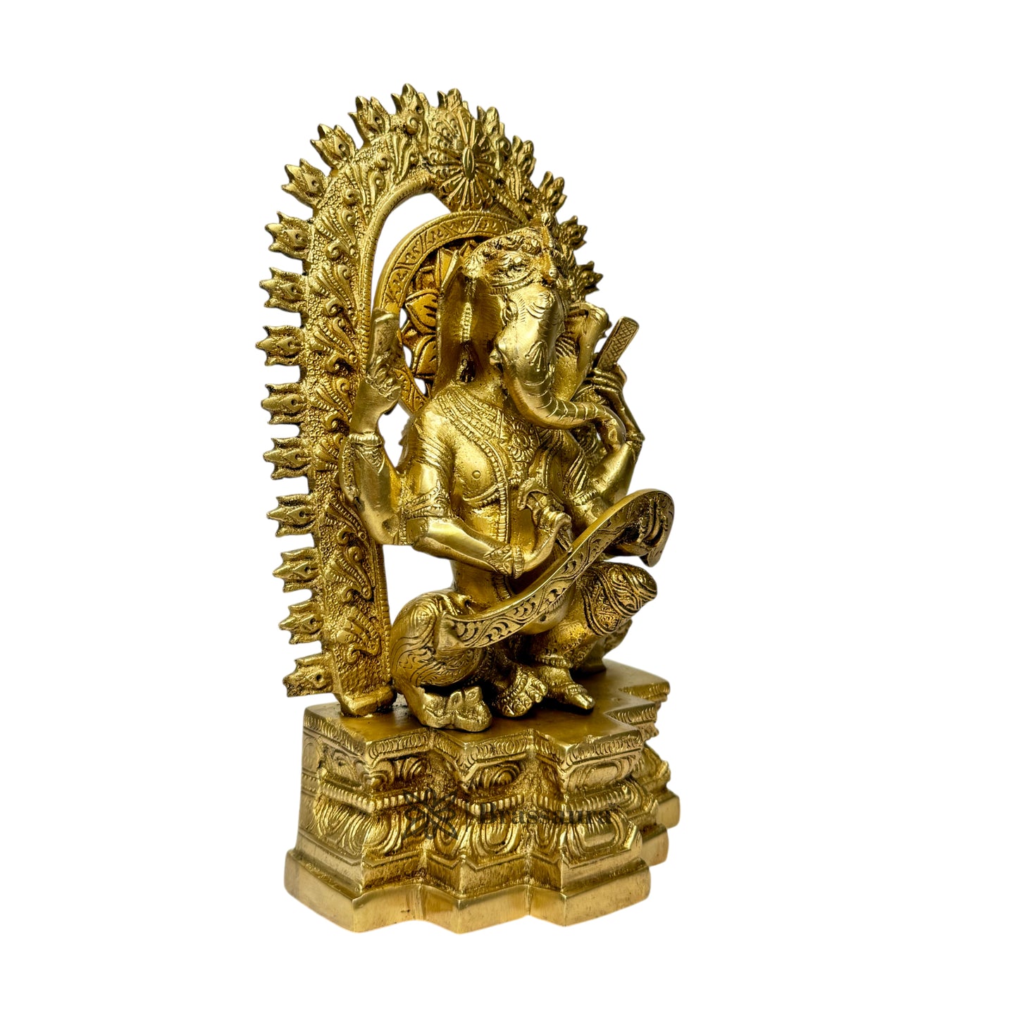 Brassaura™ Brass Ganesha Statue – Height 9.8 inches & Weight 2.73 kgs | Ganpati Murti for Home & Pooja Room
