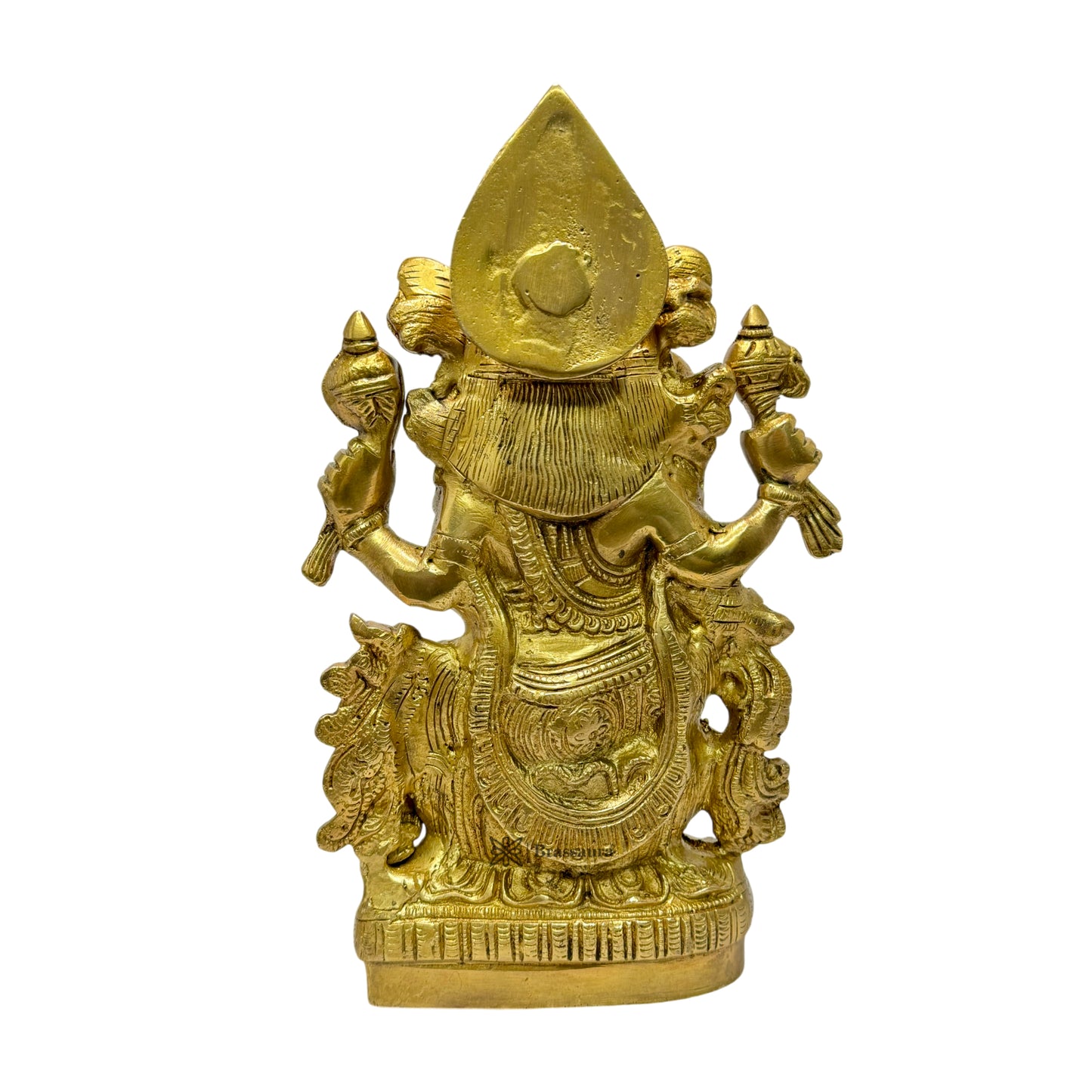 Brassaura™ Brass Ganesha Statue – Height 9.4 inches & Weight 3.17 kgs | Ganpati Murti for Home & Pooja Room