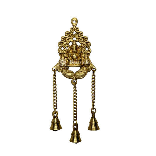 Brassaura® Premium Brass Ganesha Wall Hanging – Height 12.6 Inches | Hindu Devotional Décor