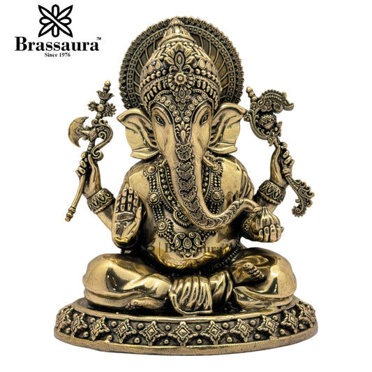 Brass Super Fine Ganesh Weight 0.95 Kg & Height 7 Inch
