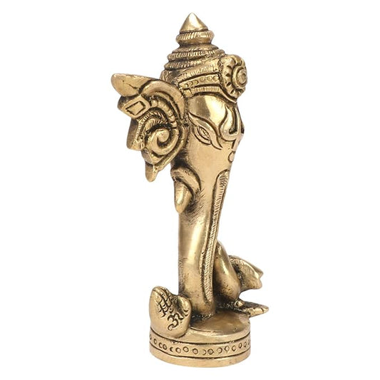 Brassaura™ Brass Ganesha Murti for Home & Temple Décor | Height 4.7 Inches & Weight 0.48 Kg