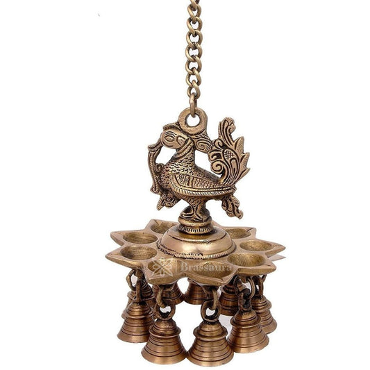 Brassaura® Brass Wall Hanging Diya Statue For Home-Decor Height 20.9 Inches|Weight: 1.1 kg