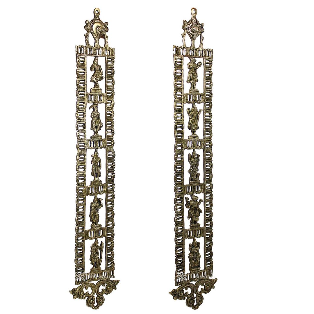 Brassaura™ Brass Wall Hanging Vishnu Avatar Statue For Home Decor Weight 4.8 Kgs & Height 30.8 Inches