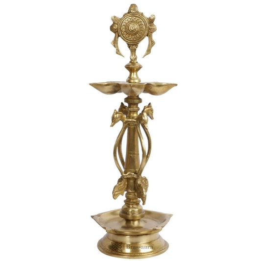 Brass Vishnu Chakra Diya Statue For Home Decor Weight 3 Kg And Height 15 inche