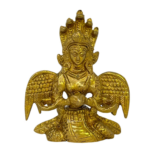 Brass Naag Kaniya Idol for Car Dashboard Weight .500 Kg Height 11 cm
