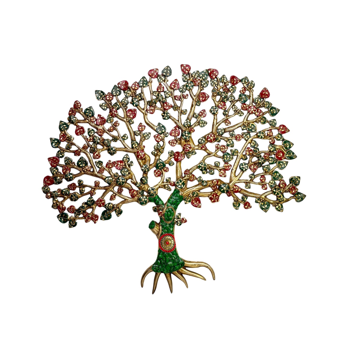 Brass Gem Stone Work Tree of Money for Home and Decor Weight 9 Kg Height 66 cm