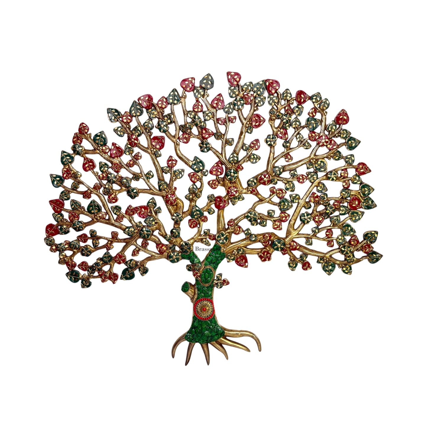 Brass Gem Stone Work Tree of Money for Home and Decor Weight 9 Kg Height 66 cm