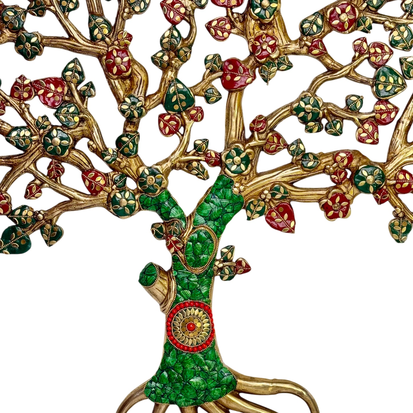 Brass Gem Stone Work Tree of Money for Home and Decor Weight 9 Kg Height 66 cm