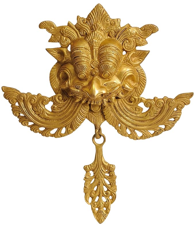 Brassaura™ Handcrafted Brass Nazar Raksha Kawach Wall Hanging – Height 12 Inches & Weight 1.5 Kgs | Sacred Wall Décor
