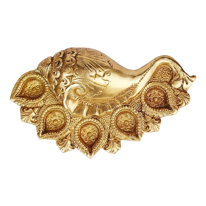 Brass Vishnu Diya Shank for Home and Decor Weight .8 Height 7 cm