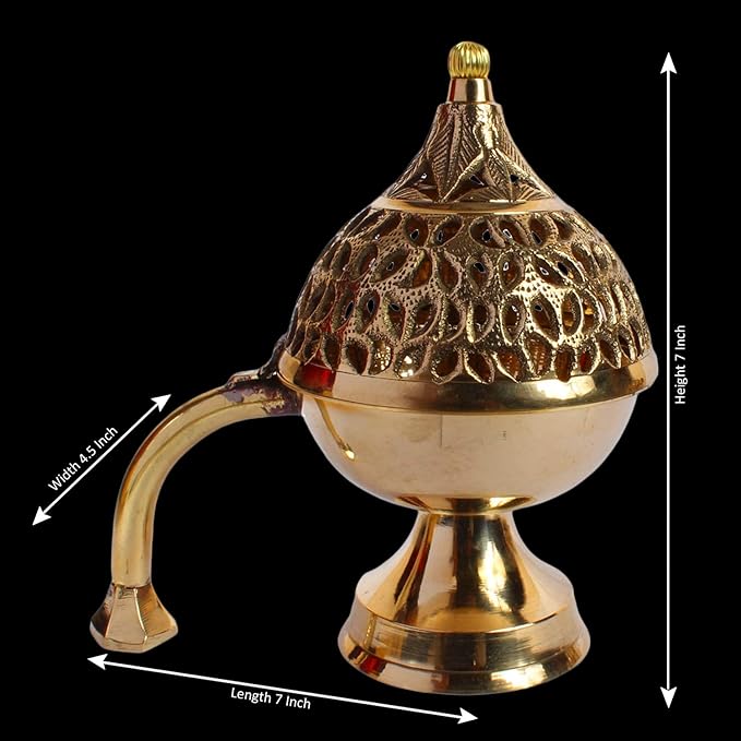 Brass Dhop Burner Weight .53 Kg And Height 8 Inch