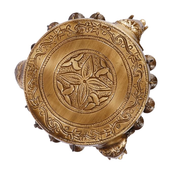 Brass Chowki for Home and Decor Show Piece for Living Room Height 12 cm Weight 0.8 Kg