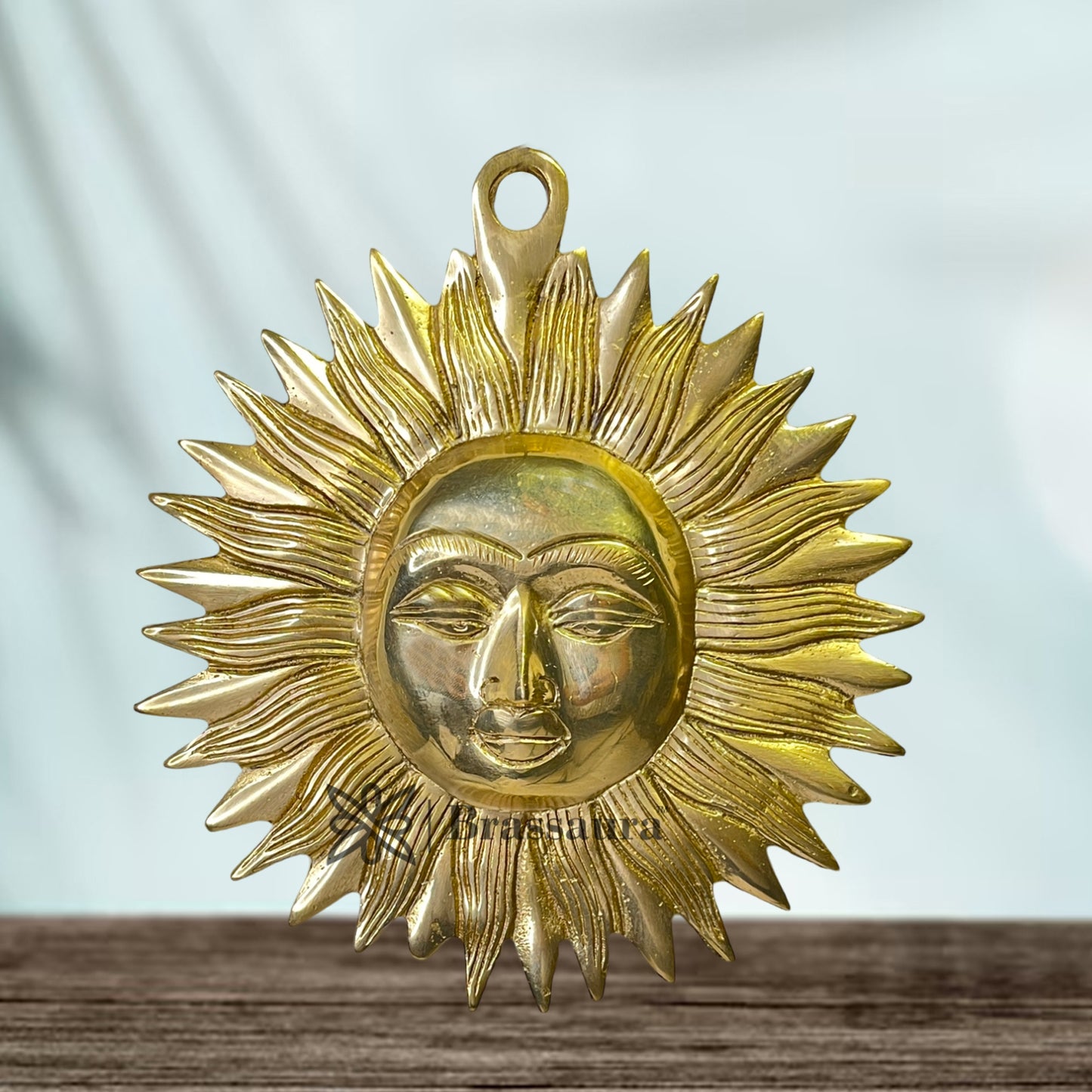 Brass Golden Sun Wall Hanging and Room and Home Entrance Height 19 cm Weight .750 Kg