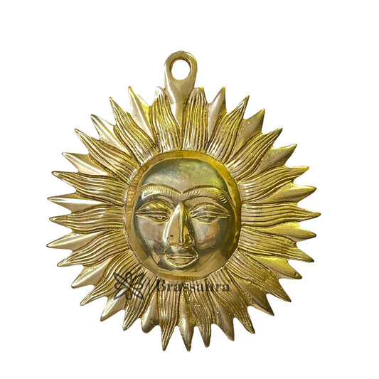 Brass Golden Sun Wall Hanging and Room and Home Entrance Height 19 cm Weight .750 Kg