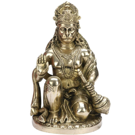 Brassaura™ Brass Hanuman Statue with Fine Craft – Height 9.2 Inches & Weight 3.3 Kgs