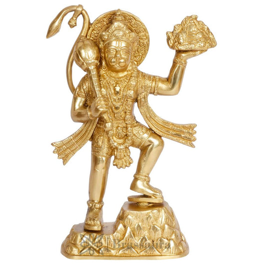 Brassaura™ Premium Brass Hanuman Idol – Height 10.8 Inches & Weight 1.8 Kgs | Sacred Accent