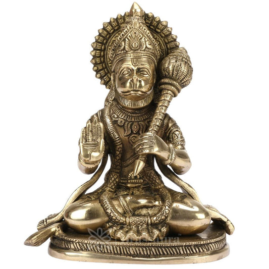 Brassaura™ Divine Brass Hanuman Statue – Height 9.2 Inches & Weight 1.8 Kgs | Classic Décor