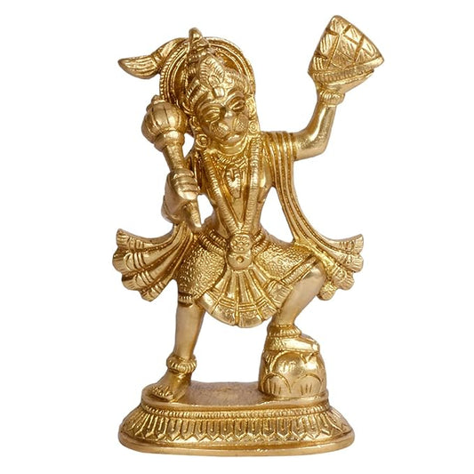 Brassaura™ Brass Hanuman Idol – Height 6.8 Inches & Weight 0.62 Kgs | Divine Gifting
