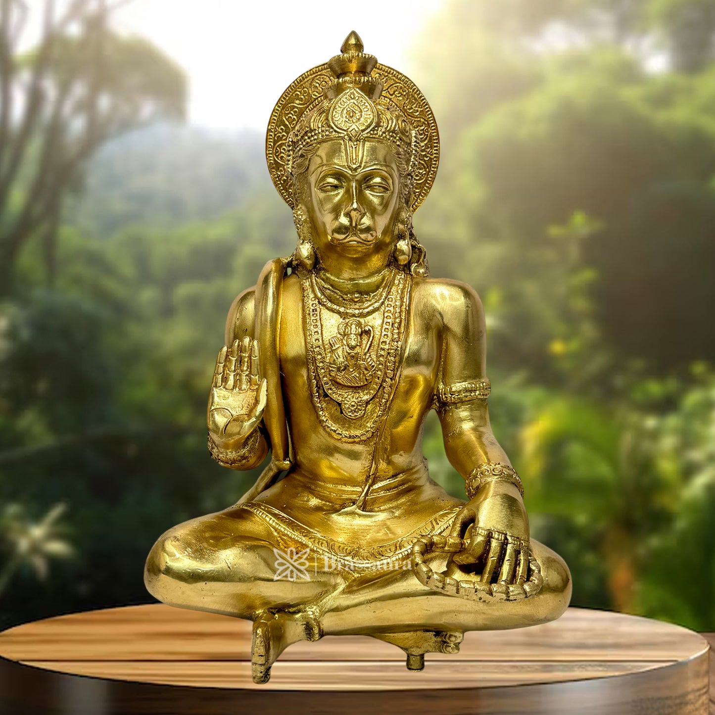 Brassaura™ Handcrafted Brass Hanuman Murti – Height 11.6 Inches & Weight 4.85 Kgs | Temple Idol