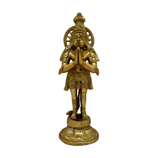Brassaura™ Brass Hanuman Idol with Traditional Work – Height 11.6 Inches & Weight 2.65 Kgs