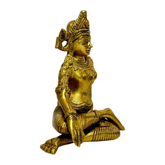 Brassaura® Indar Brass Murti | Antique Brass Finish | Height 5 Inches|Weight: 0.88 kgs