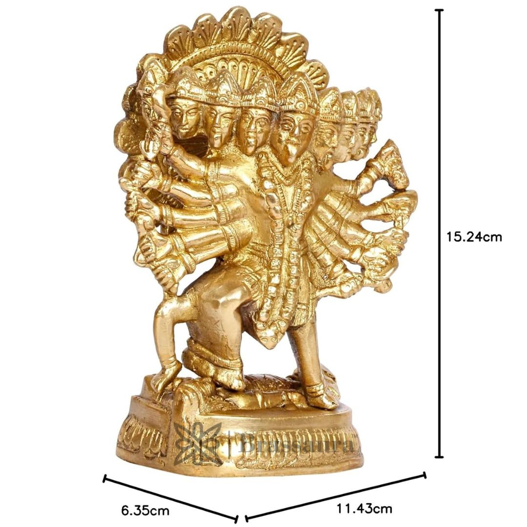 Brassaura™ Traditional Brass Kali Maa Idol – Height 7.2 Inches & Weight 1.25 Kgs | Puja & Temple Statue