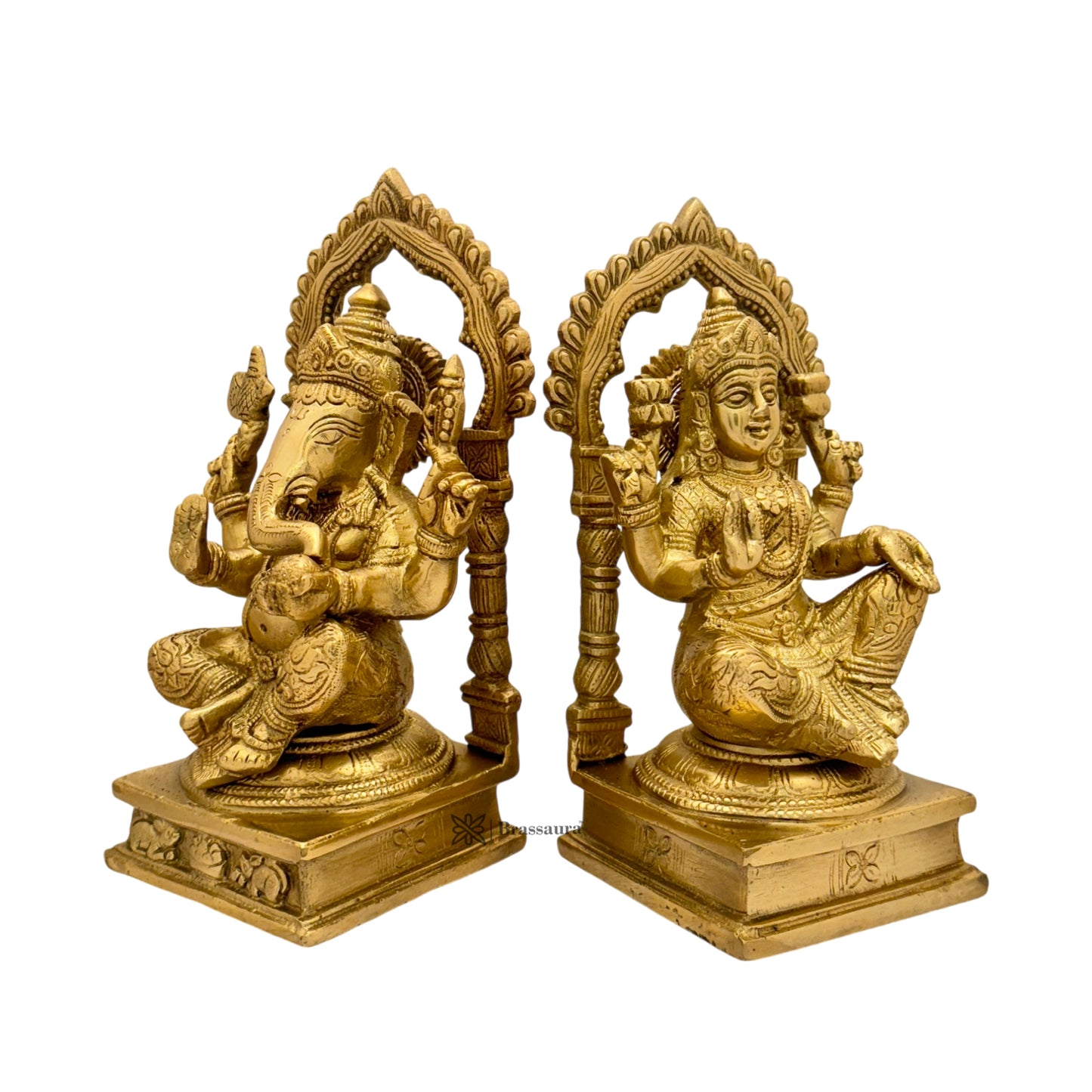 Brass Laxmi Ganesha Murti for Home and Decor Height 23 cm Weight 5.9 Kg