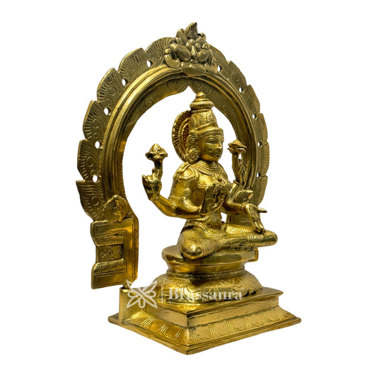 Brassaura™ Brass Laxmi Idol – Height 12.8 Inches & Weight 6.35 Kgs | Hindu Goddess Sculpture