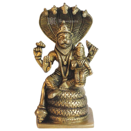 Brass Narasimha Murti for Home and Decor and Temple Height 15 cm and Weight .95 Kg
