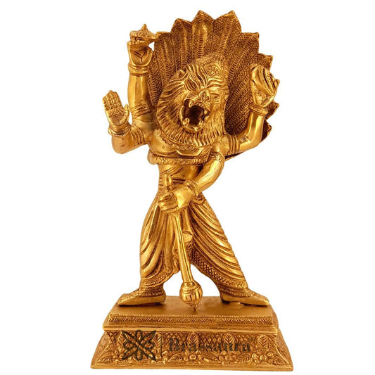 Big Brass Narasimha Statue for Home Pooja Room Items Height 30 cm and Weight 2.9 Kg