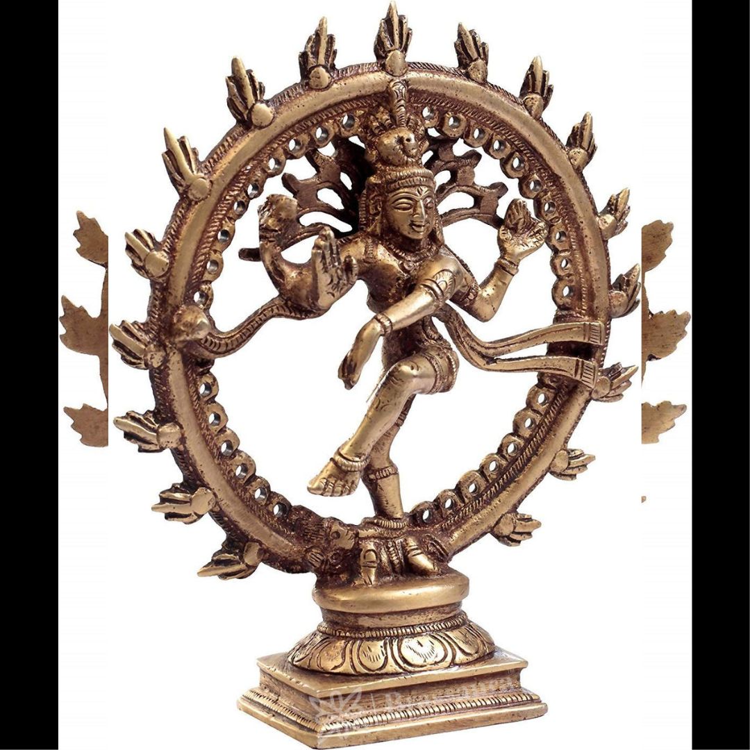 Brass Golden Natraj God Idols for Home and Decor Weight 550 Grams Height 17 cm