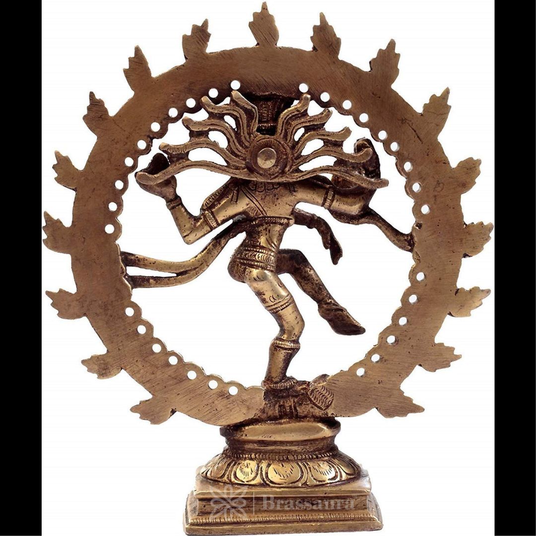 Brass Golden Natraj God Idols for Home and Decor Weight 550 Grams Height 17 cm