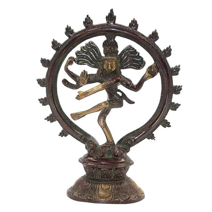 Brass Golden Finish Dancing Natraj God Idols for Home and Decor Height 24 cm Weight 1.7 gram