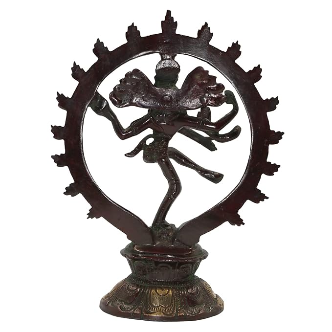 Brass Golden Finish Dancing Natraj God Idols for Home and Decor Height 24 cm Weight 1.7 gram