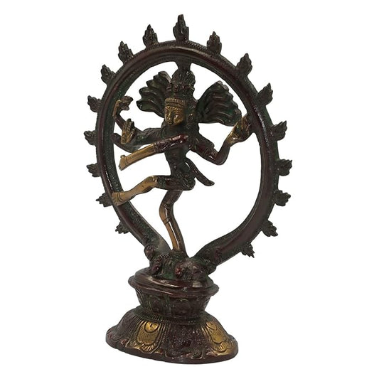Brass Golden Finish Dancing Natraj God Idols for Home and Decor Height 24 cm Weight 1.7 gram