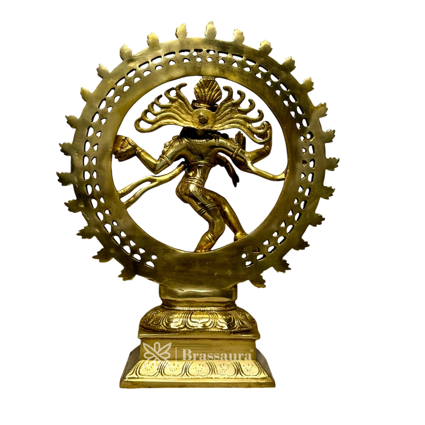 Brass Golden Finish Quality Dancing Natraj God Idols for Home and Decor Pooja Room Height 34 cm Weight 4.4 Kg