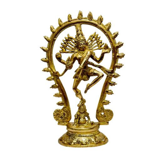 Brass Golden Natraj God Idols for Home and Decor Weight 1.1 Kg Height 25 cm
